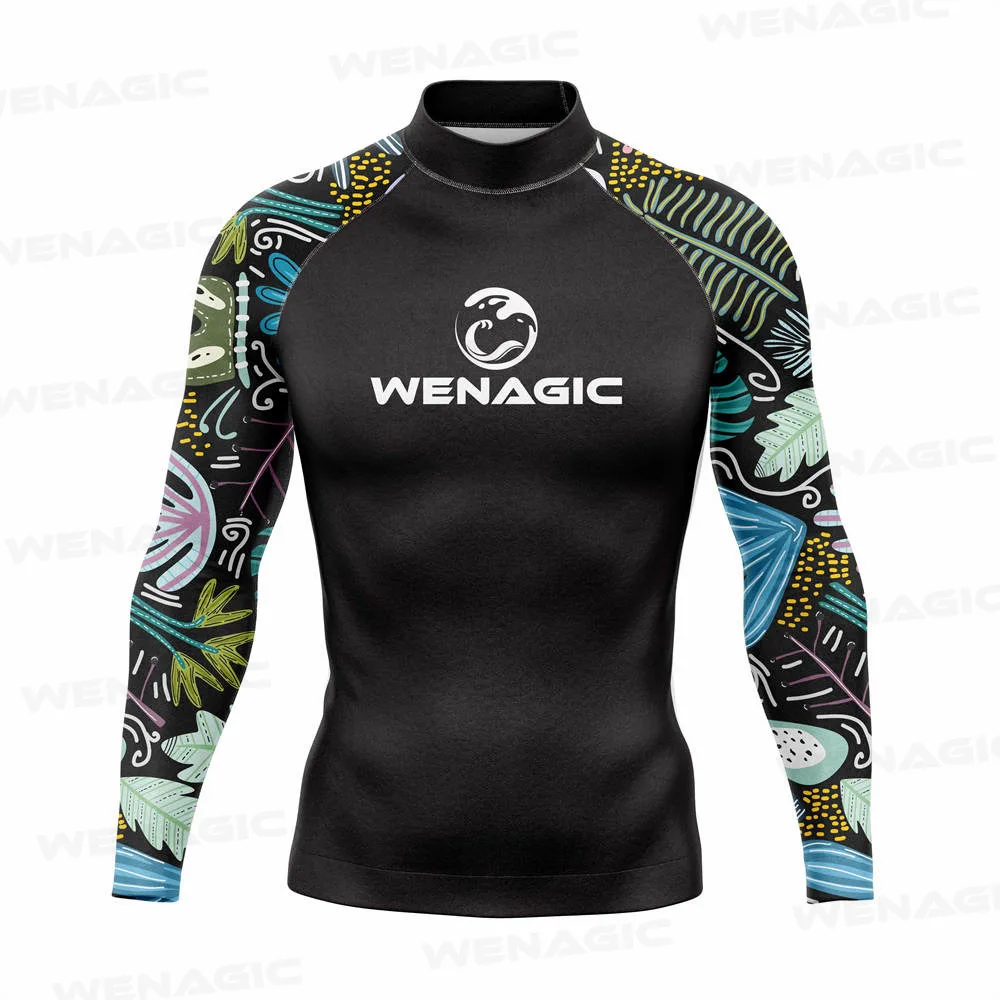 Men's guard surf wetsuit Swimsuit Long Sleeve T-shirt Swimming Floatsuit top Uv swimming tight surf T-shirt fitness