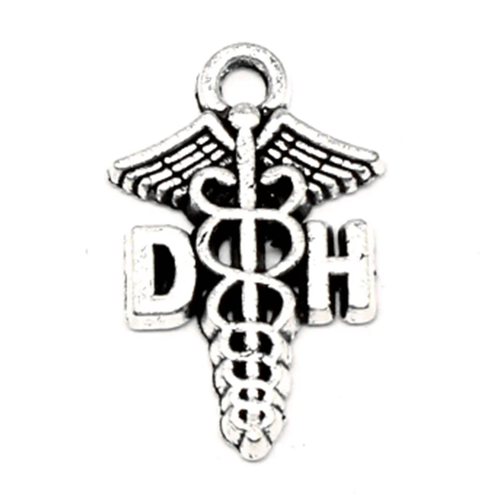 

100pcs Wholesale Jewelry Lots DH Snake Scepter Charms Pendant Supplies For Jewelry Materials 12x20mm