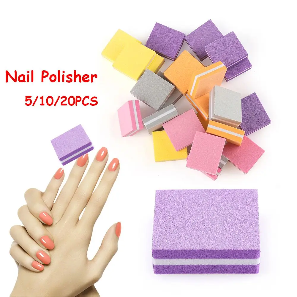 

5/10/20pcs Mini Double-sided Manicure Tool Trimming Kit Nail Buffer Nail Polisher Polishing block Sanding Files