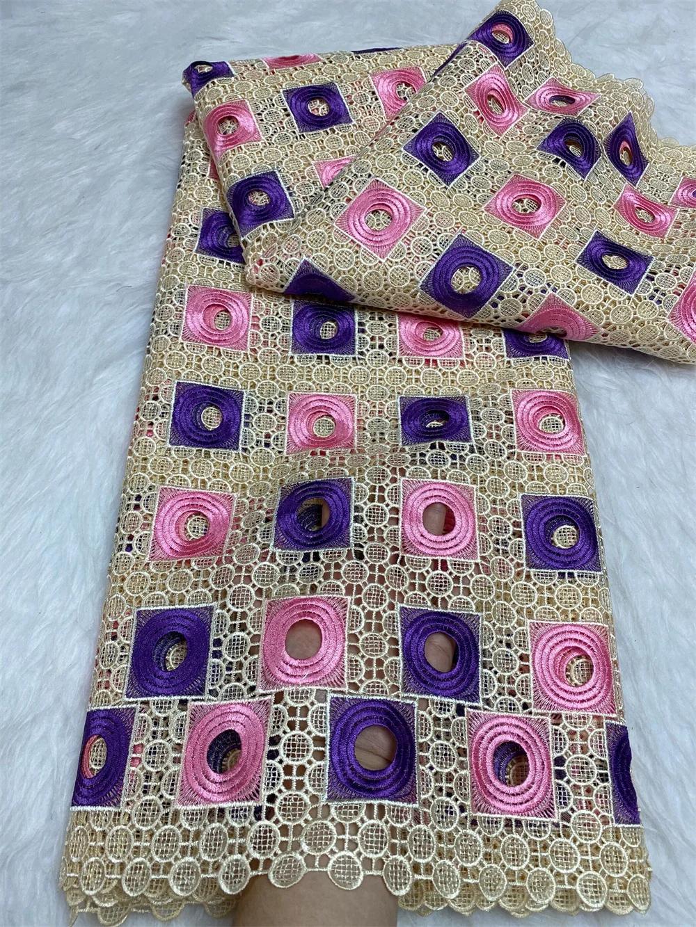 Африканский нигерийский тюль кружевная ткань хлопковое свадебное платье