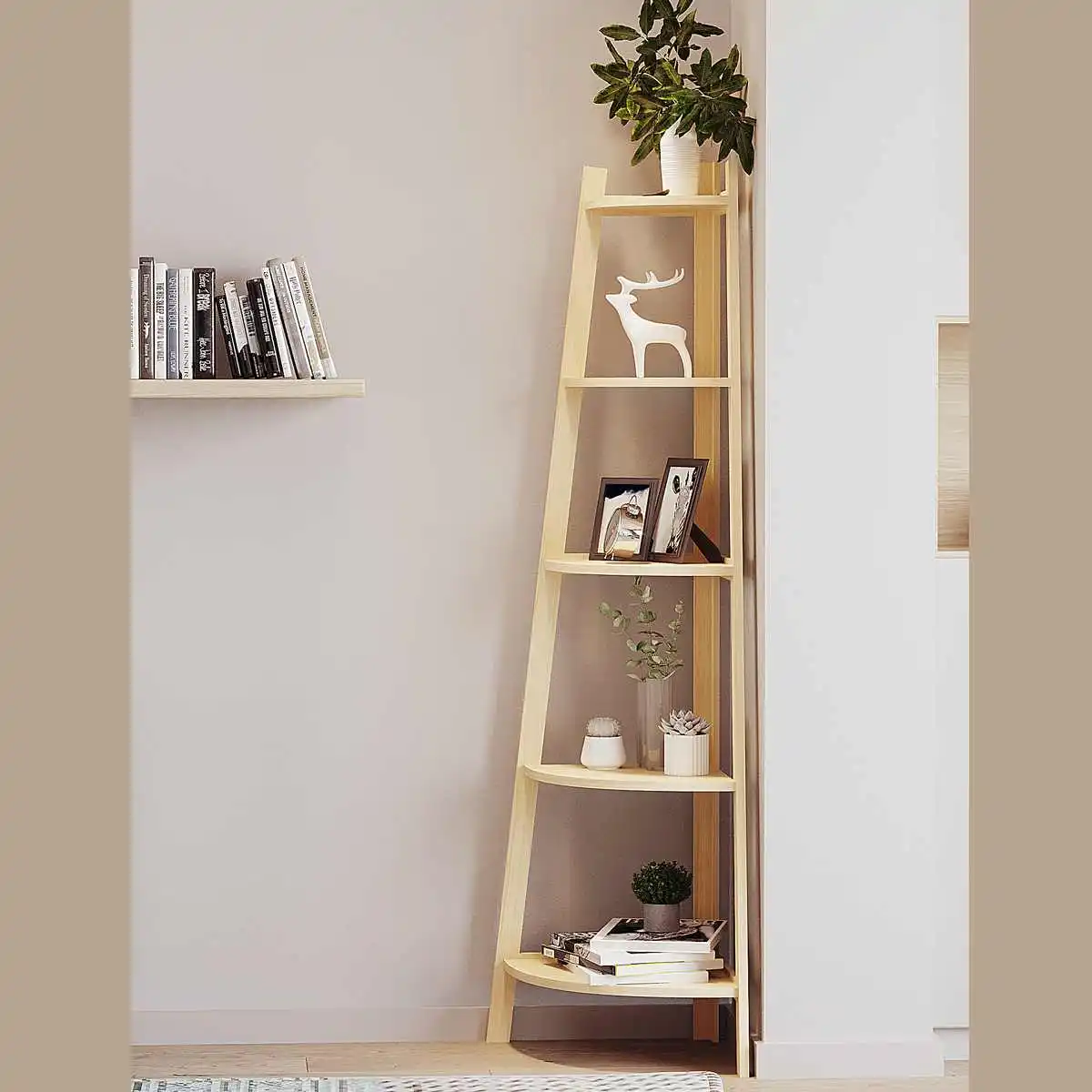 

5 Tiers Bookshelf Storage Shelve for Books Children Book Rack Bookcase Home Furniture Corner Rack Storage Shelf Nordic Style