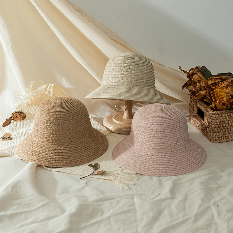 

Baby in spring and summer outdoor shading plate folding straw hat sunscreen girls fairy hat beach tripcomfortable high quality