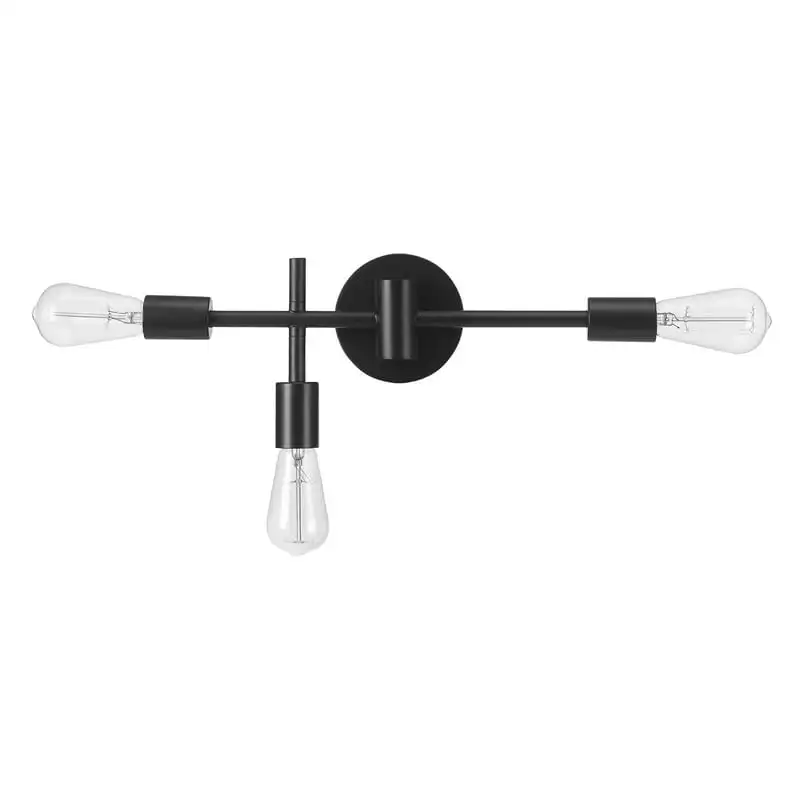 

18" 3-Light Matte Black Vanity Light, 91004399