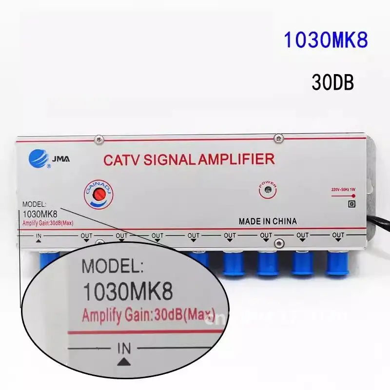 AC 220V 4-полосный кабельный ТВ-сплиттер Усилитель 30 дБ Цифровая ТВ-антенна сигнала