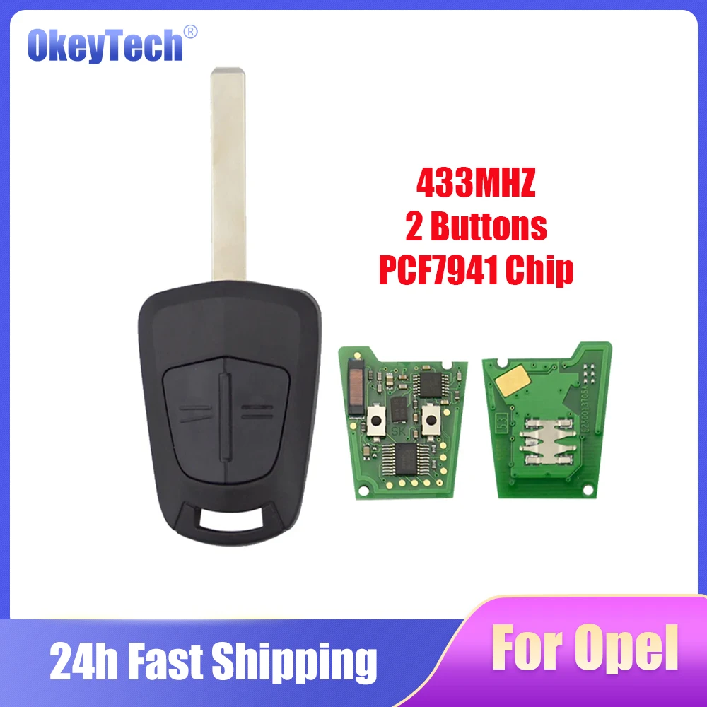 Дистанционный ключ OkeyTech для Opel Vauxhall Astra H 2004-2009 Zafira B 2005-2013 2 кнопки система 433 МГц