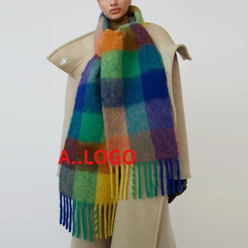 

2023 AC Brand Name Winter Scarves Shawls For Women Men Warm Wraps Lady Pashmina Scarve Cashmere Plaid Scarf Neck Headband Hijabs