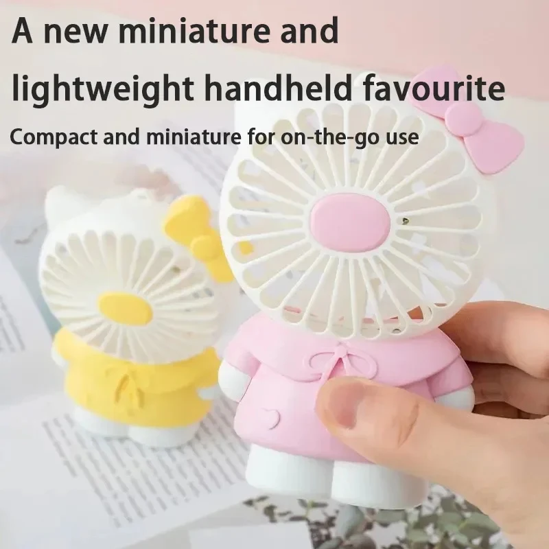 Миниатюрный USB-вентилятор Hello Kitty ручной перезаряжаемый маленький настольный