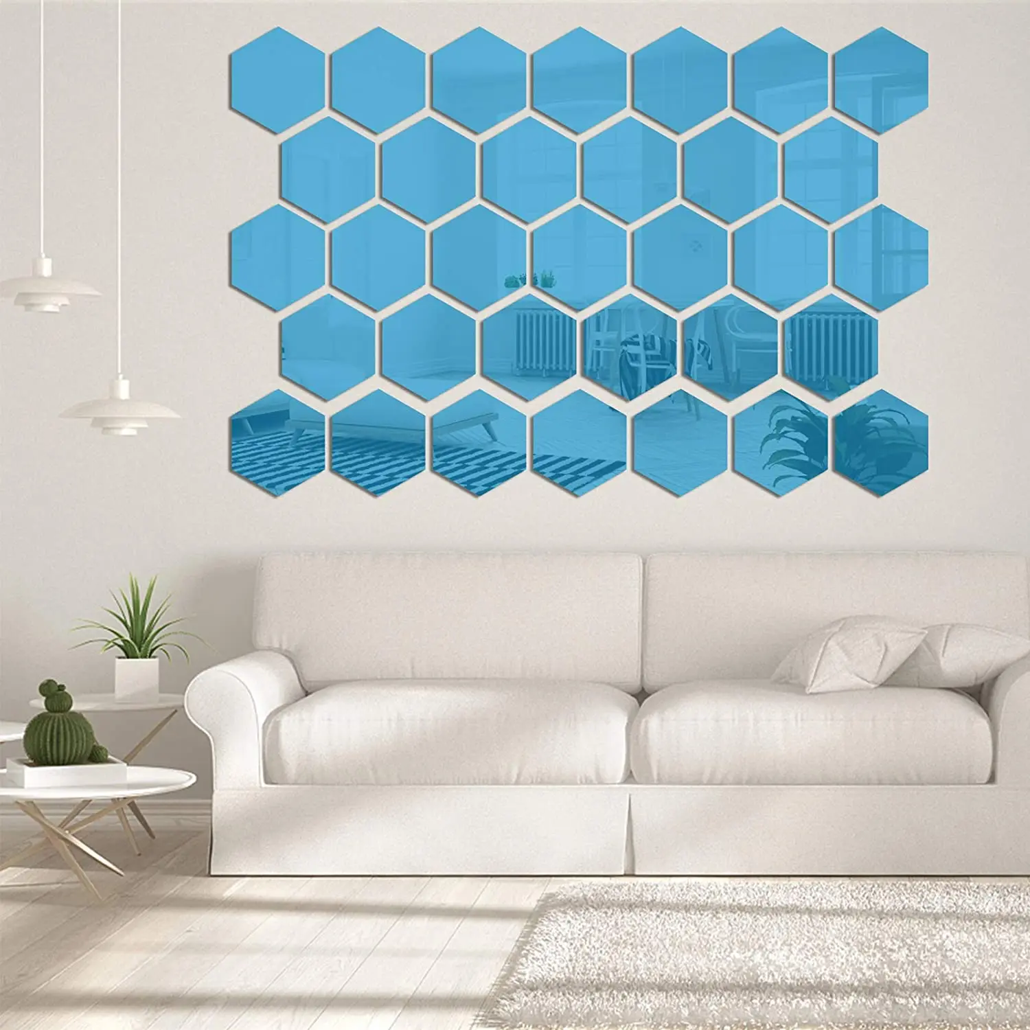 

3D Removable Acrylic Mirror Hexagon Wall Sticker Self Adhesive Setting Modern diy Decals for Home Decor Living Room Bedroom