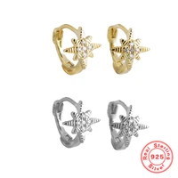 925 sterling silver light luxury circle hoop earrings for women fashion personality shining star shaped zircon jewelry wholesale