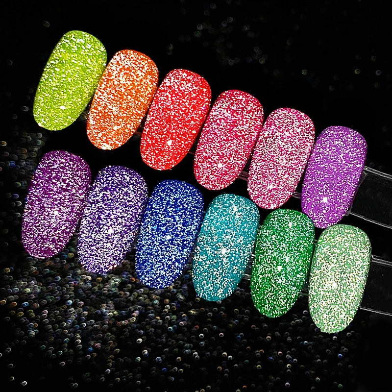 Неоновый зеленый светоотражающий голографический Гель-лак UR SUGAR для ногтей
