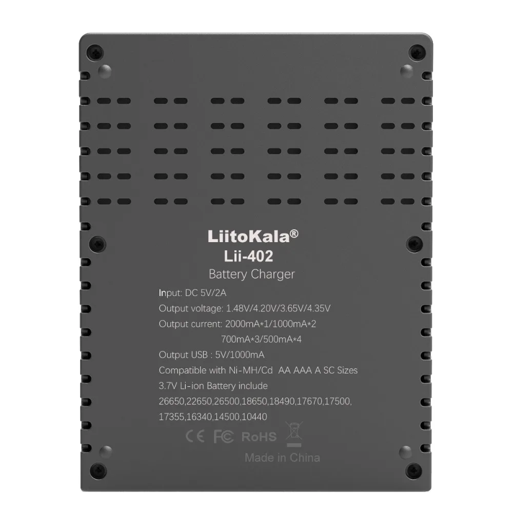 1-5 шт. Liitokala Lii-402 18650 3 7 В 2 85 26650 20700 14500 21700 25500 1 NiMH зарядное устройство для литиевой
