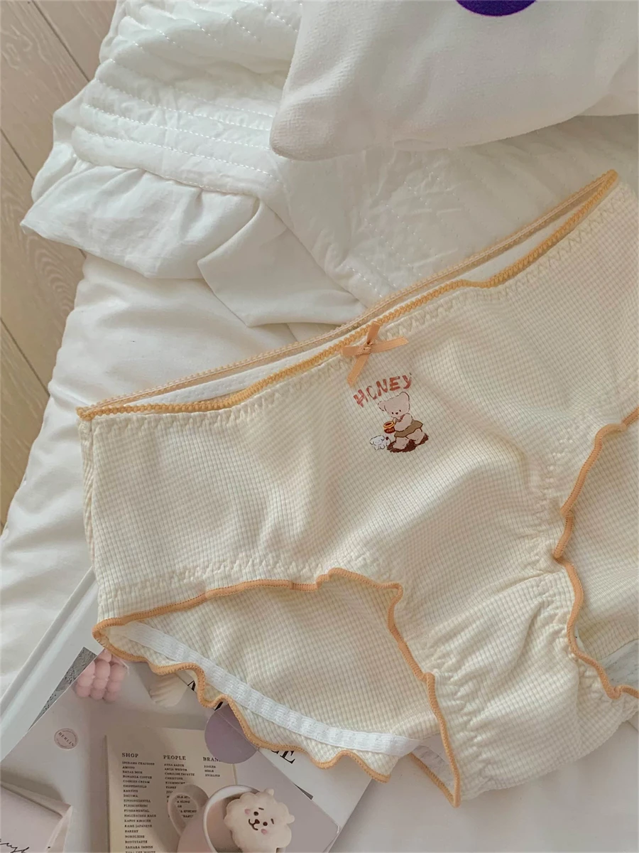 Sweetly Lingerie for Women Japanese Girls Underwear Women's Cotton Panties Sexy Cute Bear Bowknot Ropa Interior Femenina Briefs