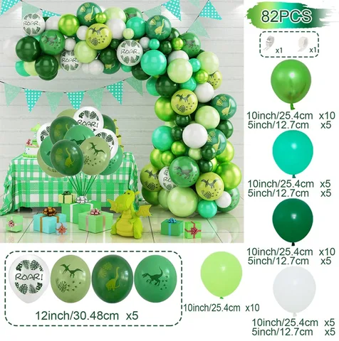 Зеленый шар гирлянда арочный комплект динозавр день рождения украшения Дети День рождения динозавр Динозавр динозавр ребенок душ Декор шары