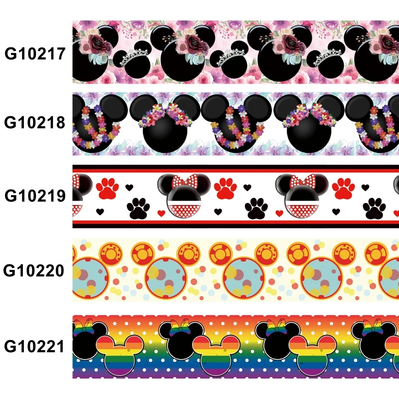Корсажная лента с принтом Микки Мауса 38 мм 50 ярдов |