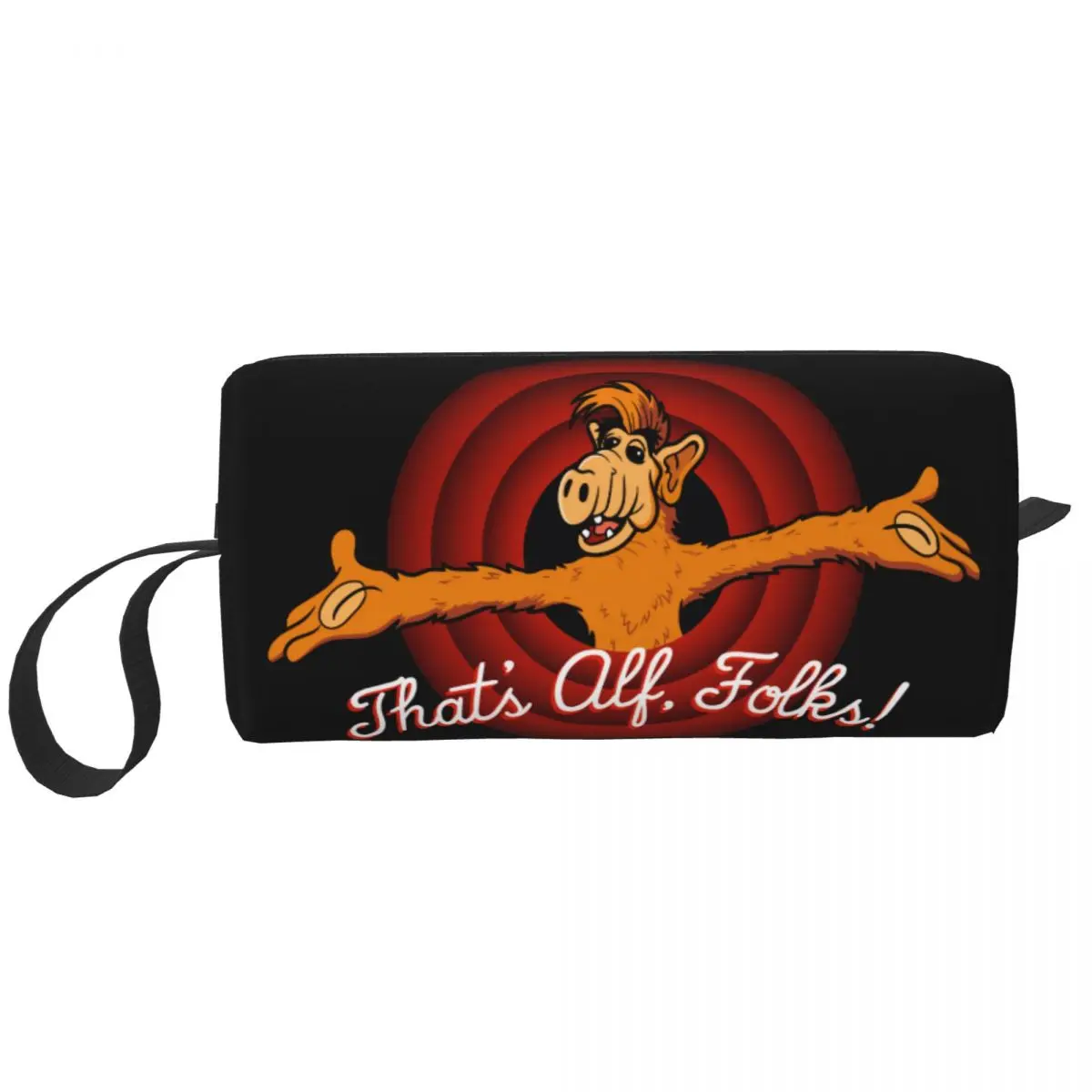 

Travel That's Alf Folks Toiletry Bag Kawaii Alien Life Form Sci Fi Tv Show Makeup Cosmetic Organizer Beauty Storage Dopp Kit Box
