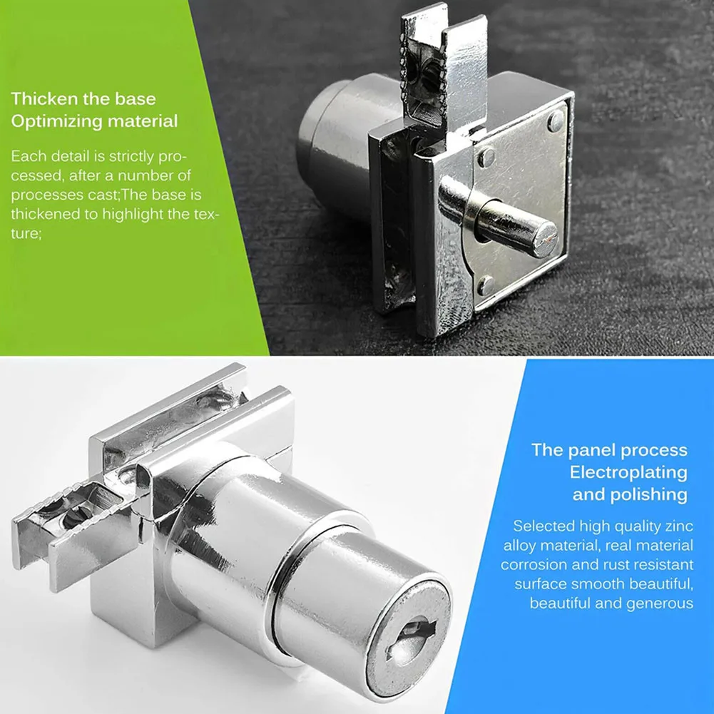 

Brand New Home Office Glass Lock Door Lock For 5-8mm Glass Reptile Vivarium Terrarium Showcase Sliding Zinc Alloy