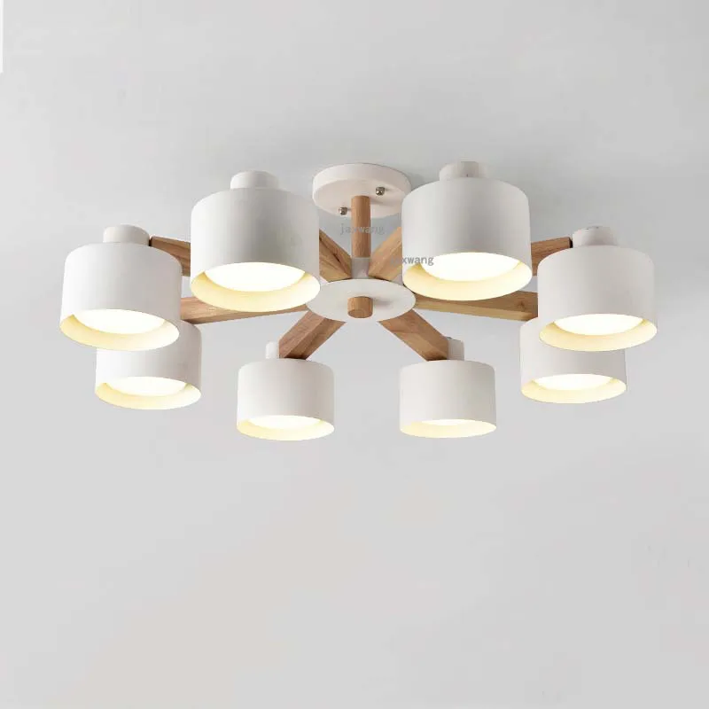 Скандинавская деревянная светодиодная лампа украшение для столовой гостиной