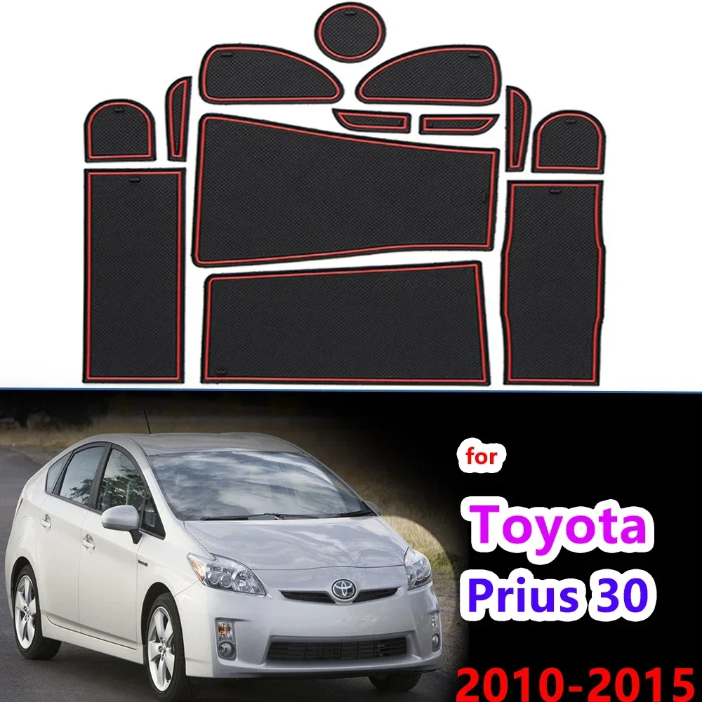 Противоскользящий Резиновый Дверной Коврик Rhd С Пазами Для Toyota Prius 30 Xw30 Zvw30 2010-2015