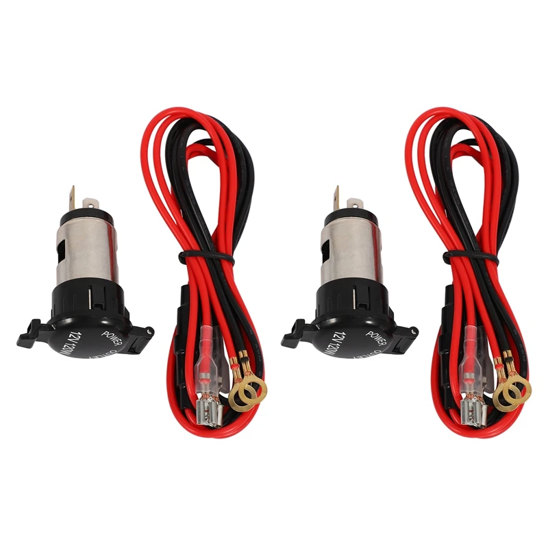 

2X Universal 12V-24V 120W Waterproof Car Female Cigarette Lighter Power Socket Outlet Adapter Plug With Closing Cap
