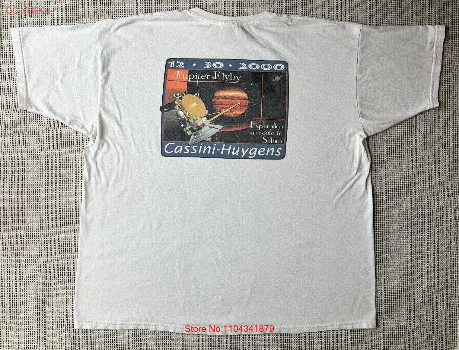 VTG Anvil Cassini-Huygens Jupiter Flyby 12-30-2000 3X белая футболка двусторонняя