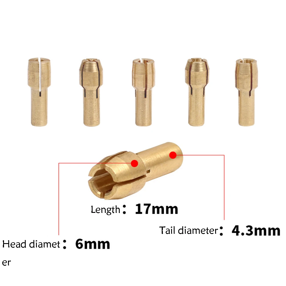 

10pcs Mini Brass Copper Collets Chucks for Twist Drill Motor Shaft Grinder