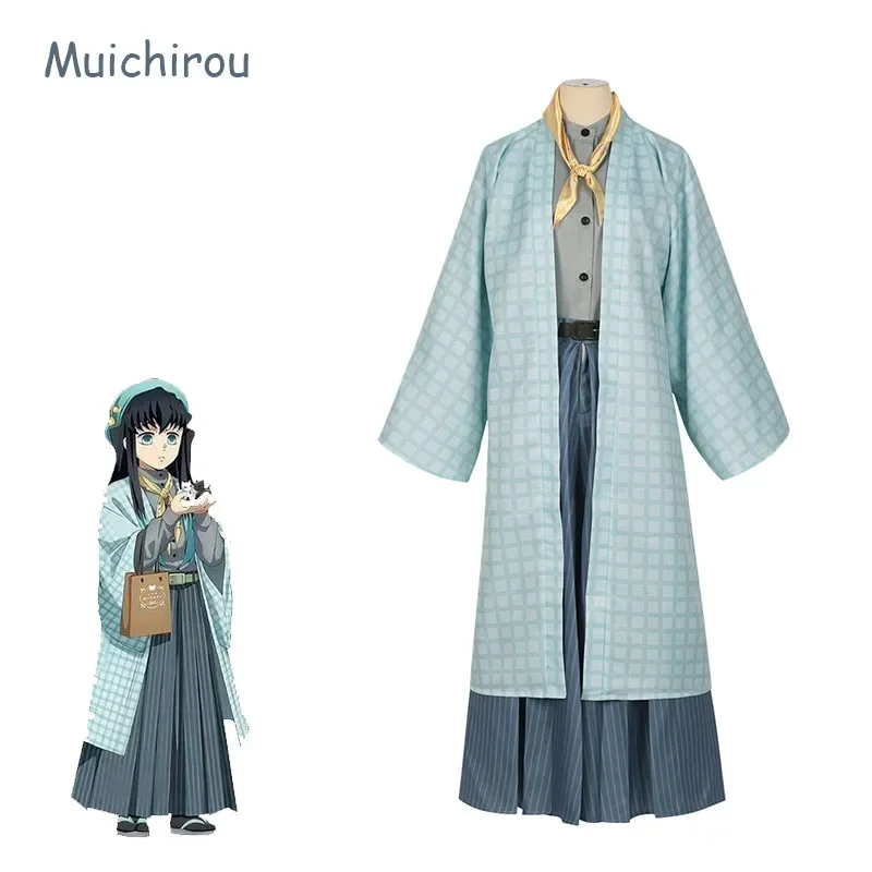 Аниме Косплей Костюм Tokitou Muichirou Tanjirou Полный комплект кимоно Униформа Хэллоуин