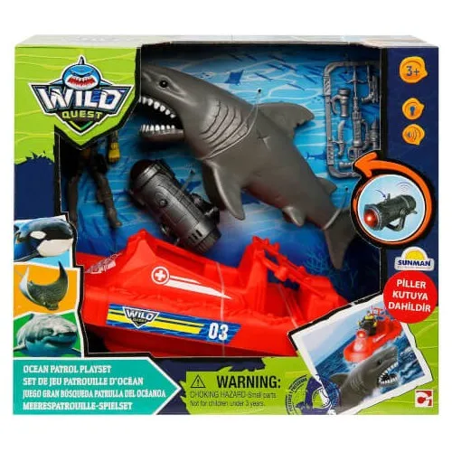 Sound and Light Wild Quest Ocean Play Set Jet ski'nin sound light effect features. | Action Figures