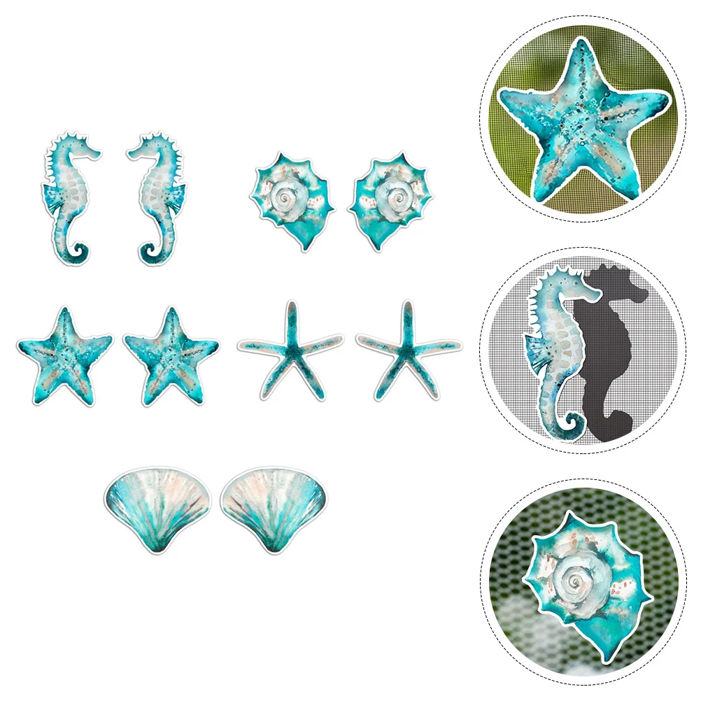 

10Pcs Nautical Window Decals Ocean Wall Sticker Luau Window Decals Hawaii Window Clings Tropical Window Clings