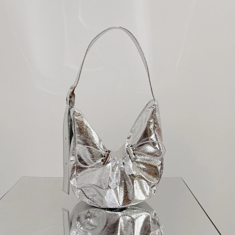 

Брендовые металлические Хобо, роскошные дизайнерские серебряные женские сумки на плечо, дамские сумочки с полумесяцем, сумки с рисунком облаков для женщин, кошельки 2023