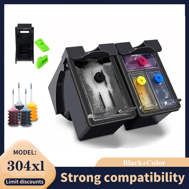 

vilaxh 304 XL Ink Cartriddge Replacement For HP 304 HP304 XL Deskjet Envy 2620 2630 2632 5030 5020 5032 3720 3730 5010 Printer