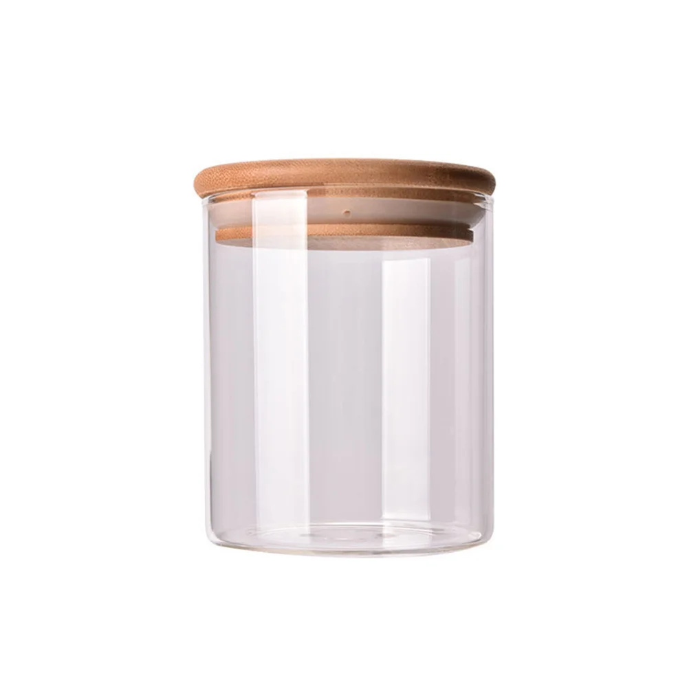 

Jars Storage Containers Jar Lids Canisters Kitchen Tea Airtight Sealed Canister Coffee Sugar Cookie Bamboo Lid Sets Candy Grain