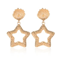 vintage modern stud earrings for women star shell dangle drop earrings gold silver hoop earrings fashion jewelry 2022