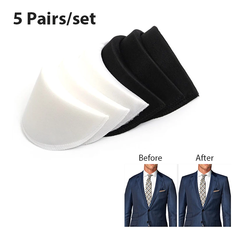 

5Pairs Soft Padded Shoulder Pad Encryption Foam Shoulder Pads For Blazer T-shirt Gauze Ladies Fashion Coat Suit Shoulder Pads