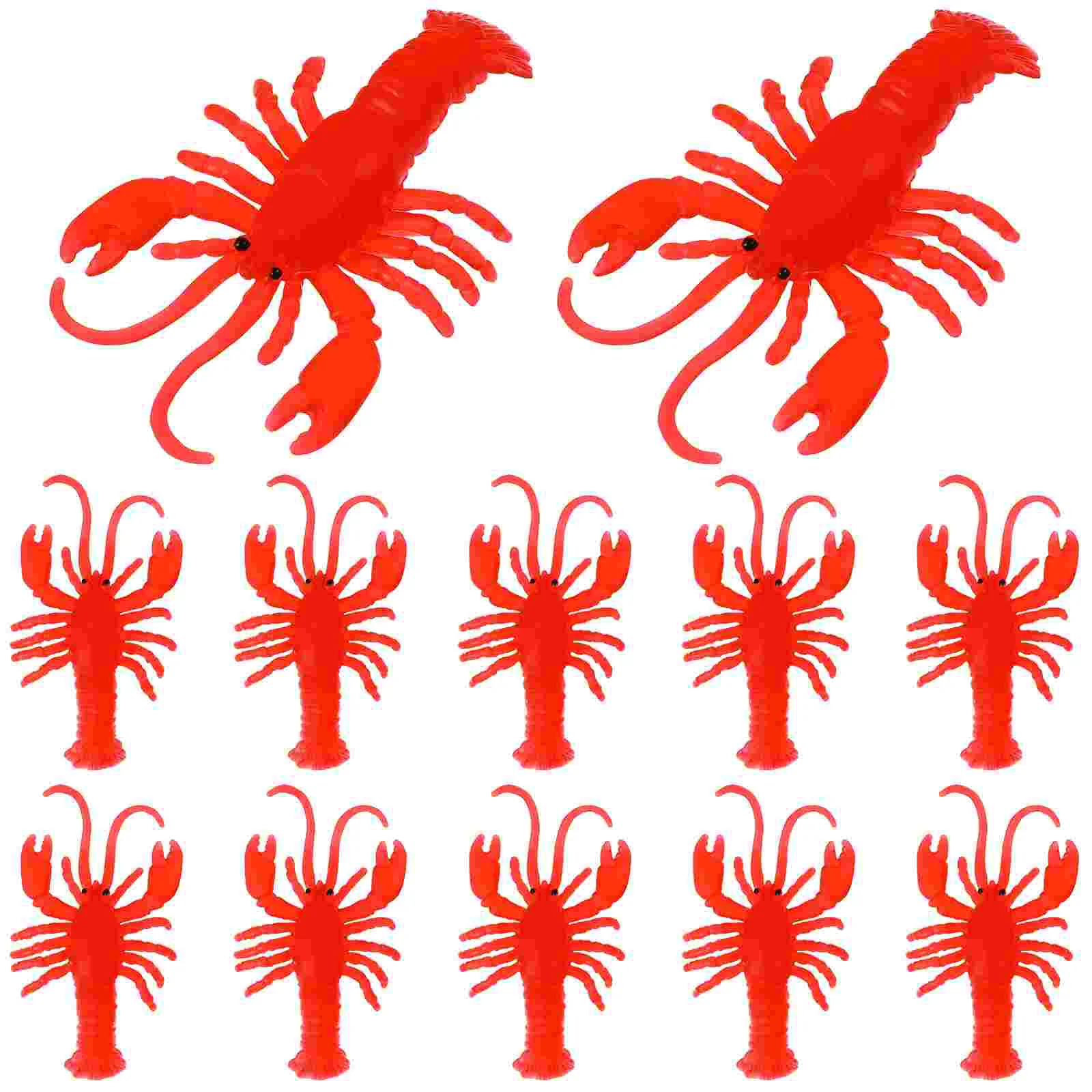 

12 Pcs Mini Toys Kids Simulated Crayfish Soft Lobster Crawfish Decorations 5.5X4X1.5CM Models Child