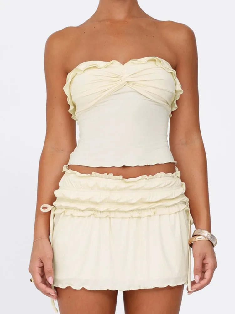 Mozision сексуальная короткая юбка комплекты из двух предметов лоскутные топы без