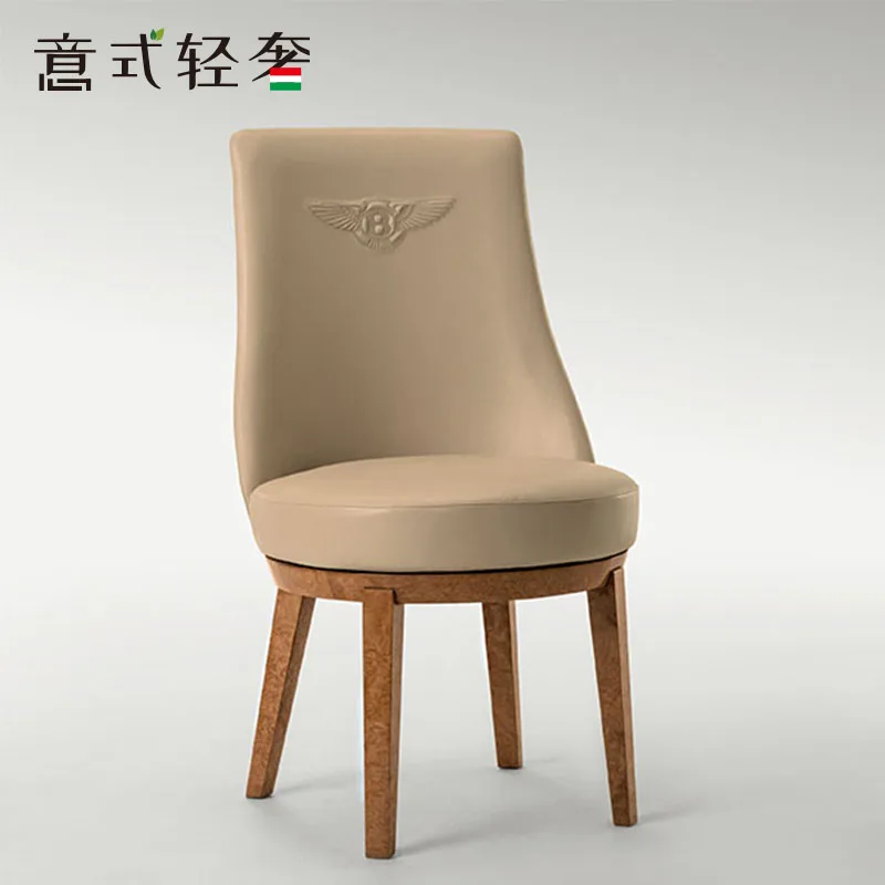 

Simple solid wood home designer high-end whole house model room furniture custom restaurant soft bag dining chair