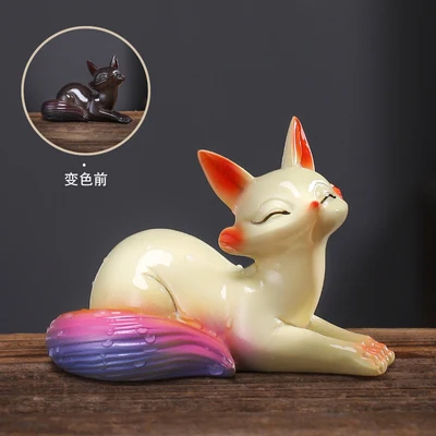 Цветной керамический чайный питомец лиса коллекционные фигурки fugglers хитрая лиса зубной монстр 2шт fg2015i