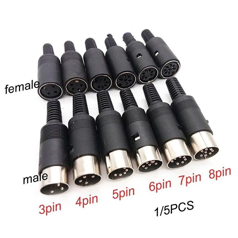 3 4 5 6 7 8 core DIN 3Pin 4Pin 5Pin 6Pin 7Pin Pin Штекерный разъем питания гнездовой для пайки