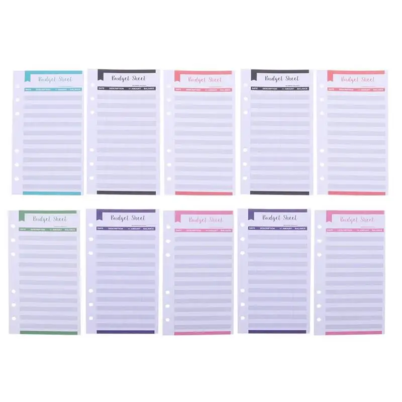 

40Pcs Binder Budget Sheets Expense Budget Sheets for Personal Use (Assorted Color)