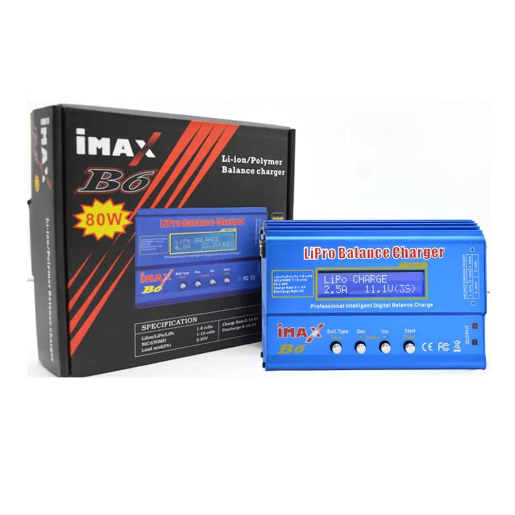 

Цифровое балансирующее зарядное устройство Imax B6 80 Вт для LiPo NiMH NiCd LiFe Pb Battery + 15 В 6A AC адаптер Lipro зарядное устройство