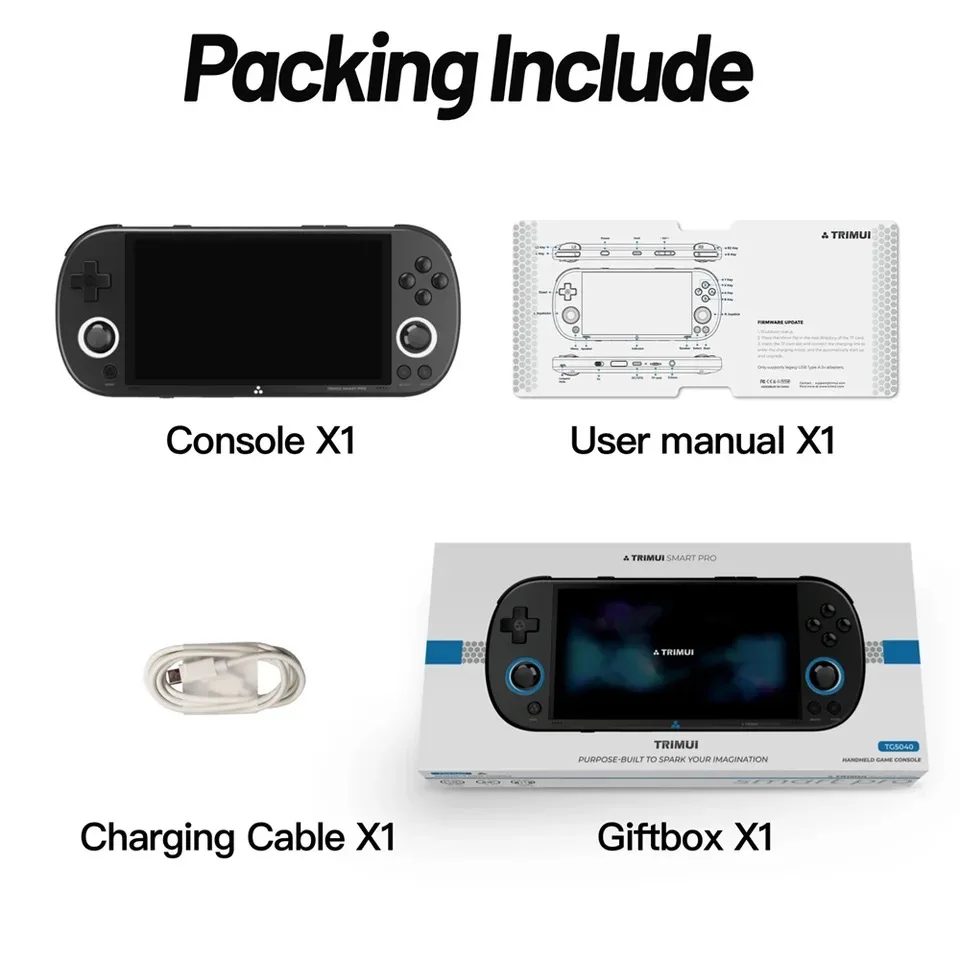 Портативный игровой плеер Trimui Smart Pro консоли 4 96-дюймовый IPS-экран ретро игровая