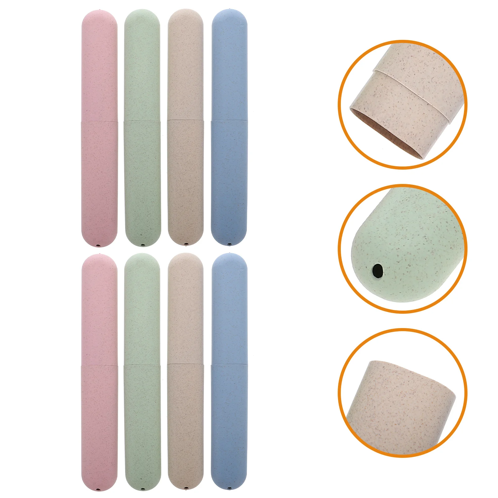 

8Pcs Unbreakable Toothpaste Case Wheat Straw Toothbrush Case Toothbrush Case Portable Toothbrush Case for Home Travel Storage