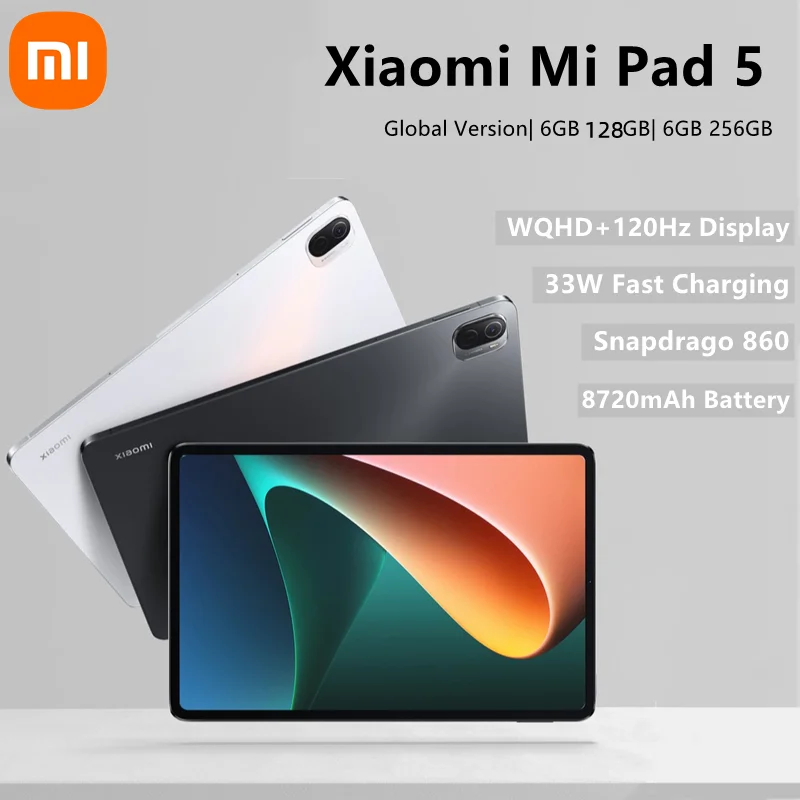 

Global Version Xiaomi Pad 5 Tablet Snapdragon 860 120Hz 11inch WQHD+ 2.5K LCD Display 6G 128G/256G 22.5W Fast Charger 8720mAh