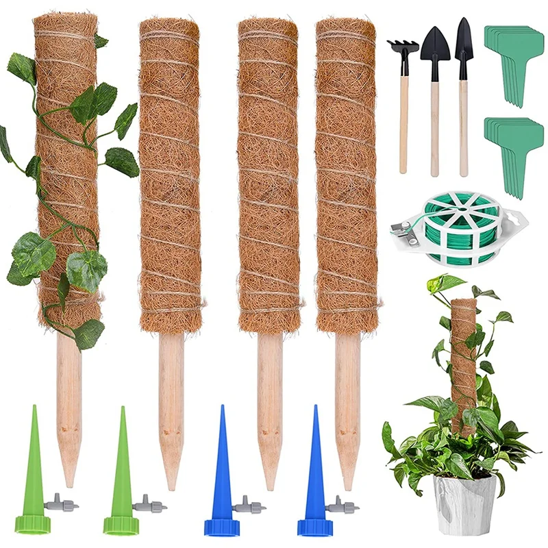 

Moss Pole, 4PCS 40cm Plant Support Sticks for Indoor Creepers Climbing Cheese Plant for Indoor Plant Accessories