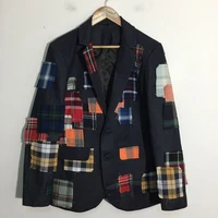 2022 men blazer patchwork long sleeve personality button fashion blazer suits men casual blazer streetwear coats