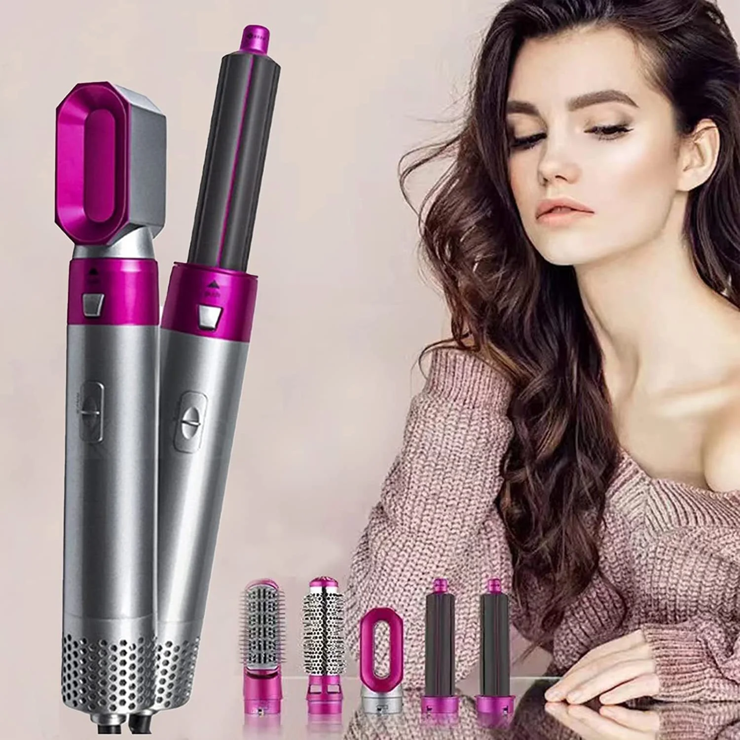 

Hot air comb Hair Dryer Brush 5-in-1 hair styling comb hair dryer automatic roll straight dual-purpose comb