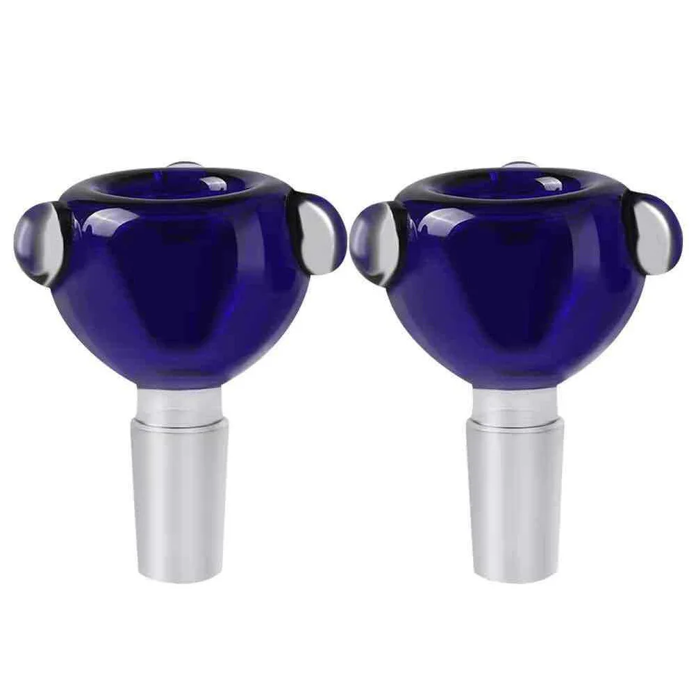 

2pcs Transparent Glass Funnel Bowl Holder Tobacco Pipe Smoking Heads
