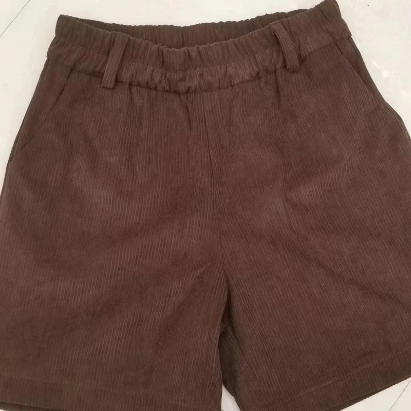 

Шорты женские с завышенной талией, повседневные приталенные Широкие штаны из синели, модные брюки