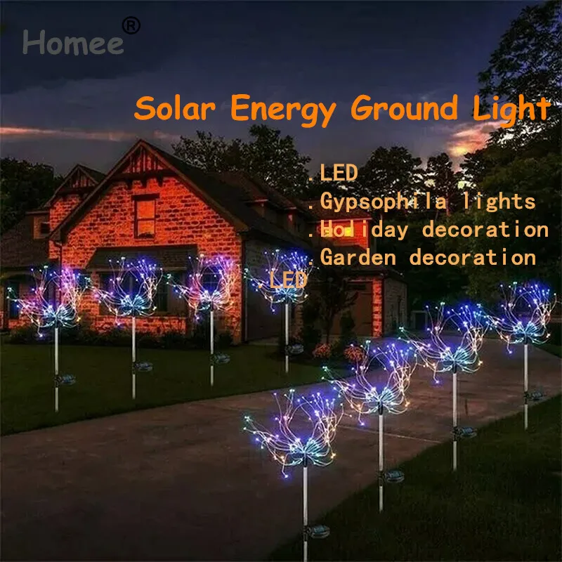 

Солнечные садовые фонари 90/120/150 светодиодные наружные водонепроницаемые DIY пейзажные светильники газон фейерверк лампа Рождественский дек...