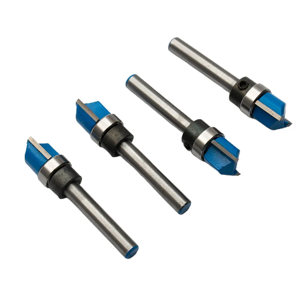

Router Bits 4Pcs 6mm Shank Mortise Template Flush Trim Router Bit Woodworking Milling Cutter With Bearing For Woodworking